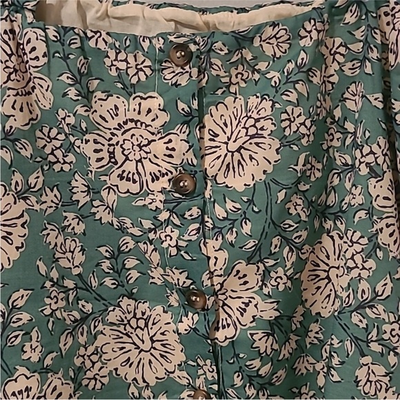 Evereve Lora Floral Green Sleeveless Top Women's M - Picture 5 of 12